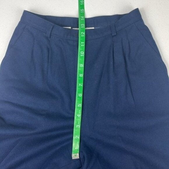 Pendleton Seasonless Wool Slacks Blue Pleated Straight Leg High Rise Pants 10 - Picture 9 of 12